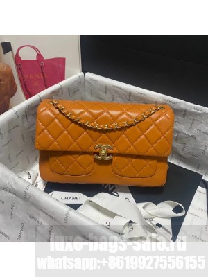 CHANEL FLAP BAG Lambskin 23365 brown