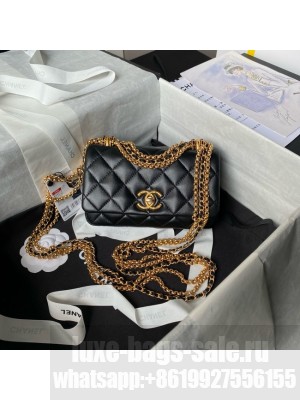 Chanel 24A MINI FLAP BAG AS4972 black