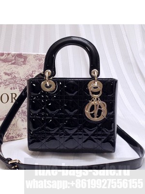 Dior Lady Dior Bag in Patent Leather 20cm Black 2019 Collection