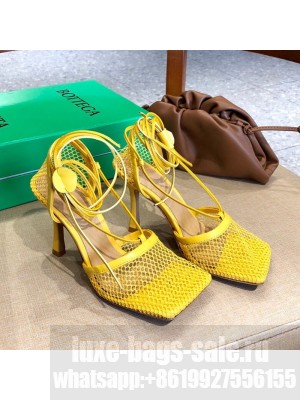 Bottega Veneta Lambskin Mesh Sandals 9cm Yellow  2021 Collection