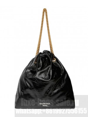 Balenciaga Crush Medium Tote Bag Black