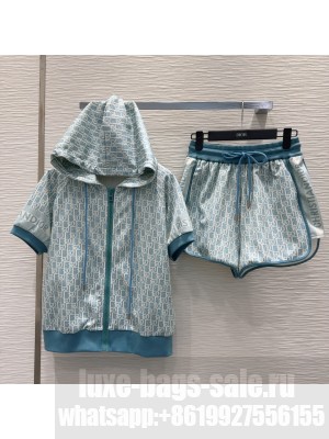 Dior Oblique Jacket and Shorts Set Blue 2025