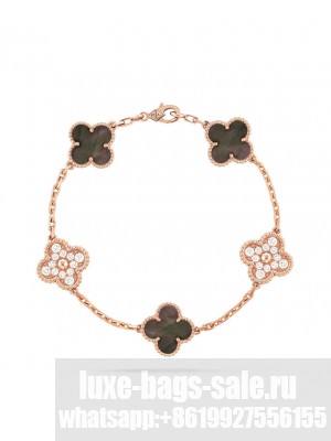 Van Cleef & Arpels Women's Vintage Alhambra Bracelet, 5 Motifs Golden