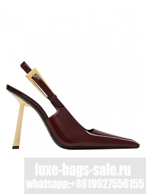Saint Laurent Women's Lee Slingback Pumps In Glazed Leather Mauve