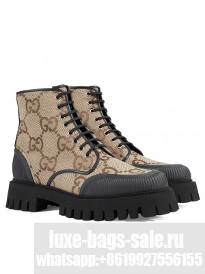 Gucci Women's Maxi Gg Lace-Up Boot 99970 Black