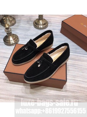 Loro Piana Summer Charms Walk Suede Calf Skin loafer