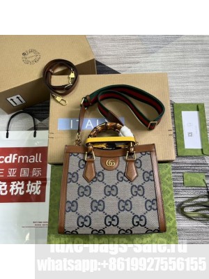Gucci Diana small tote bag 702721 blue&brown