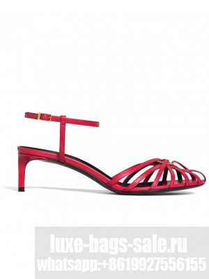 Celine Women's Triomphe Sandal In Lambskin Red