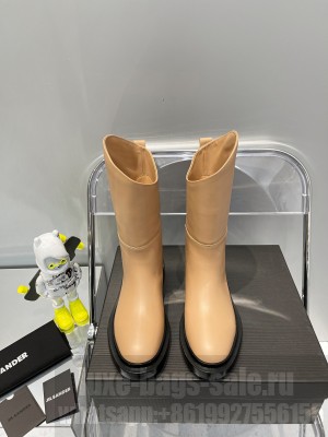 Jil Sander Calfskin Chelsea boots beige
