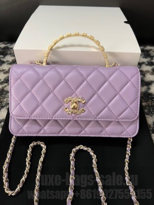 CHANEL CLUTCH WITH CHAIN AP3803 Purple