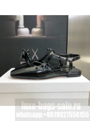 DIOR HEEL 1CM ROSE FANTASTIQUE SLINGBACK FLAT BLACK 2022 Collection