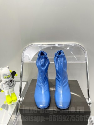 Jil Sander 7cm Round heel stretch ankle boots blue