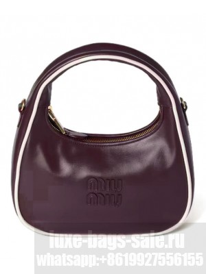 Miumiu Wander Leather Bag 5BC125 Mauve