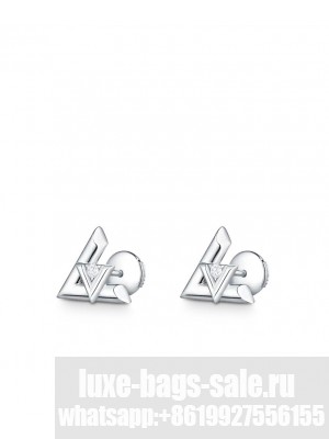 Louis Vuitton Women's LV Volt One Stud, White Gold And Diamond Silver