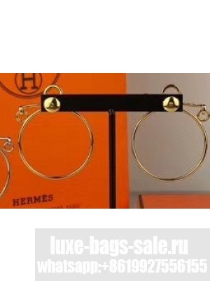 Hermes Loop Earrings Gold