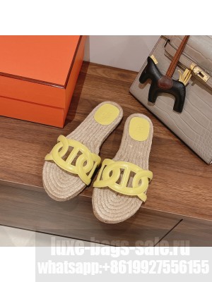 HERMES CHAINE D'ANCRE FAMOSA ESPADRILLES YELLOW