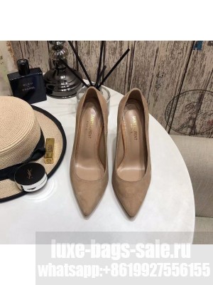 Saint Laurent Cassandra Suede Pumps 10cm Camel Brown 2021 Collection