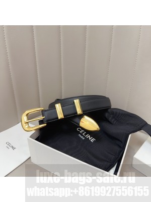 CELINE WIDTH 2.5CM SMALL WESTERN BELT IN TAURILLON LEATHER 028