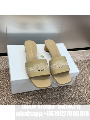 Christian Dior Women's Dway Heeled Slide Beige