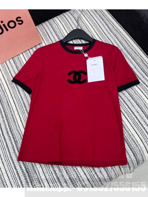 Chanel Women's Cotton T-shirt Red