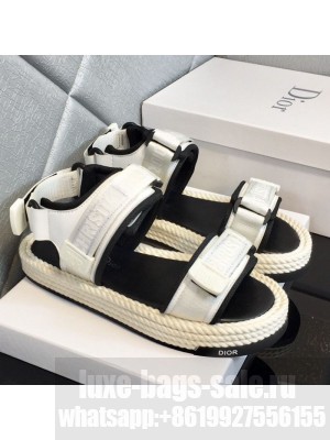 Dior D-Wander Fabric Flat Strap Sandals White Spring/Summer 2021 Collection 01