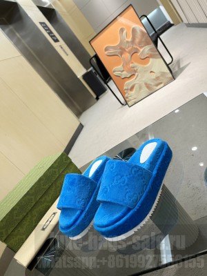 GUCCI Women's GG platform sandal Cotton Sponge 2022 Collection,Blue