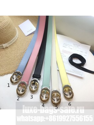 Gucci Leather Belt 30mm with Interlocking G Buckle 2020 Collection