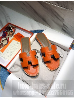 Hermes Oran Flat slippers in Togo Leather 037 2021 Collection