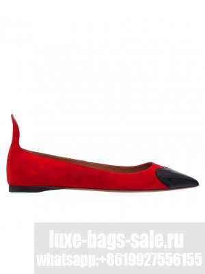 Alaia Women's Heart Ballerinas In Suede Goatskin And Patent Calfskin Red