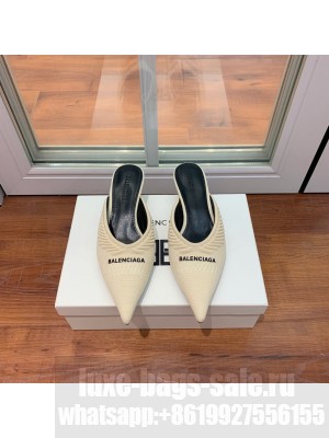 BALENCIAGA 4cm knitted Mule Sandals Beige