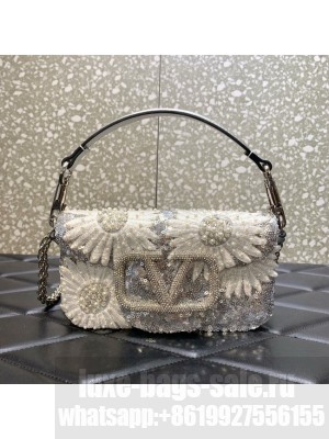 VALENTINO V-logo MINI LOCO sequin and leather bag WA0K53-6