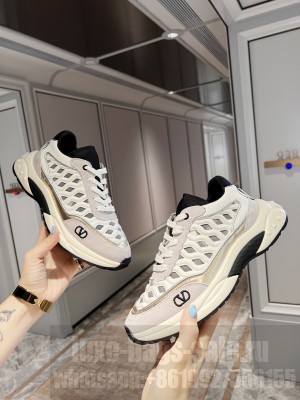 Valentino Unisex Ready Go Runner Sneaker in Wave Fabric White/Grey 2022 Collection
