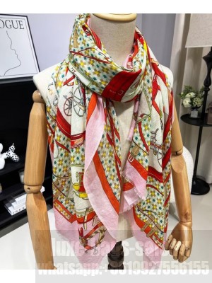 Hermes Women's Les Voitures Nouvelles Scarf Pink