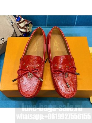 Louis Vuitton 1A3QO2 Gloria Monogram Leather Flat Loafer Bright Red 2021 Collection