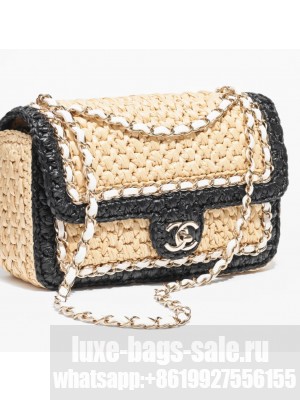 Chanel Weaving Mini Flap Bag AS6009 Black&Beige