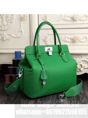 Hermes Original Togo Leather Toolbox Tote Bag Green