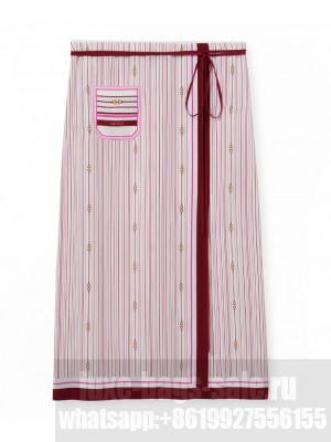 Gucci Women's Printed Silk Skirt Pink