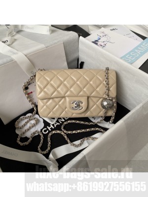 Chane1 AS1787 Mini Flap Bag Beige