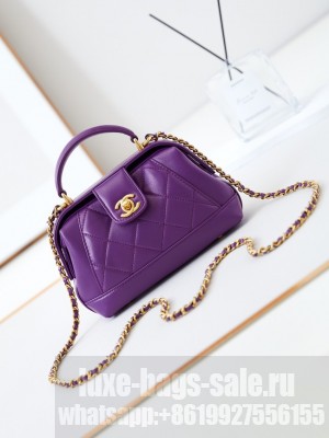 CHANEL 24A MINI BAG WITH TOP HANDLE AS4958 Purple