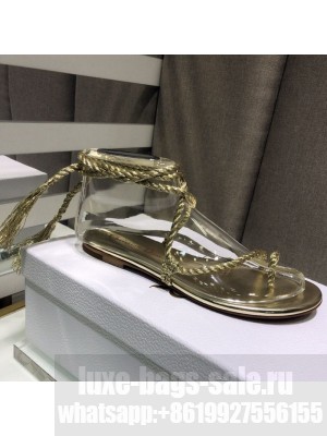 Dior Cord Lace up Flat Sandals Gold Spring/Summer 2021 Collection