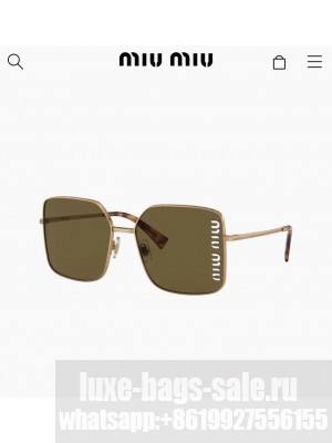 Miu miu Brand Vertical Logo Cut-out On One Lens detachable chain 03