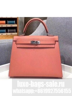Hermes Kelly 25cm Bag in Original Epsom Leather Lobster Pink