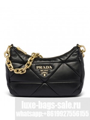 Prada System Nappa Leather Patchwork Bag 1BC157 Black