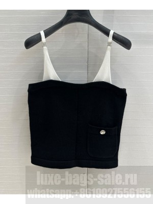 Chanel Women's Knitted Suspenders Black