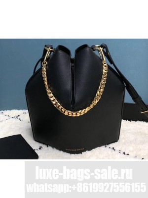 Alexander Mcqueen Calf Leather The Bucket Bag Black