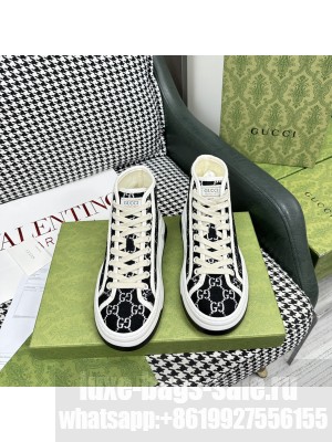 Gucci GG Embroidered High-top Platform Sneakers 5cm 2023 011