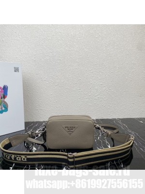 Prada Leather shoulder bag 1BH192 gray
