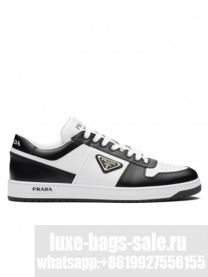Prada Unisex Downtown Leather Sneakers 2EE364 Black