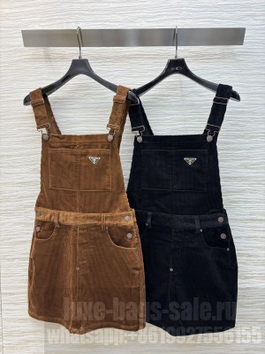 Prada Corduroy Suspender Skirt