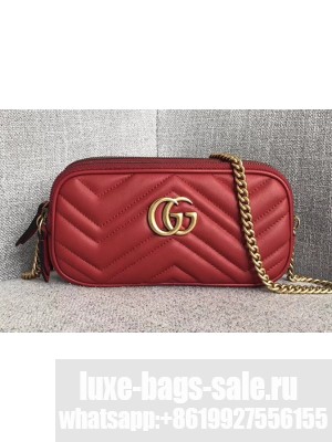 Gucci GG Marmont Mini Chain Bag 546581 Red 2018